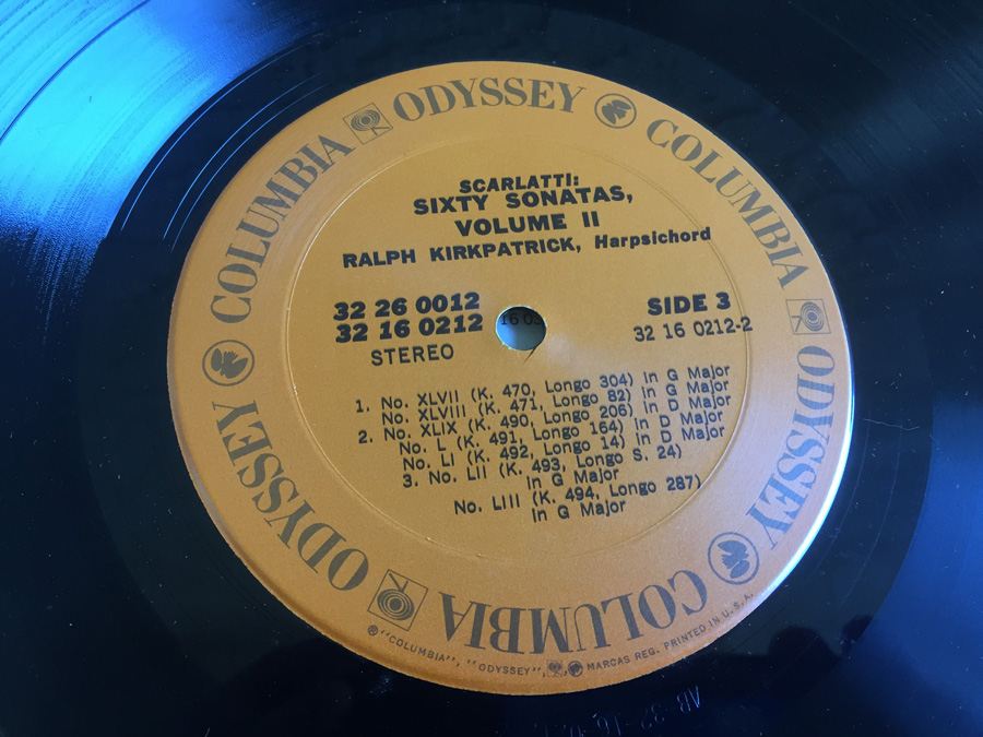 Scarlatti / Ralph Kirkpatrick ‎- Sixty Sonatas In Two Volumes, Volume 2 - Odyssey ‎- 32 26 0012 [Photo 9]