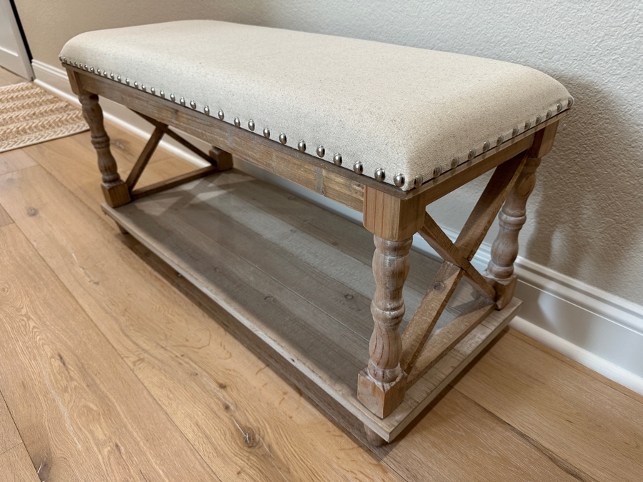 Upholstered Wooden Bench 38W X 15D X 20H [Photo 3]