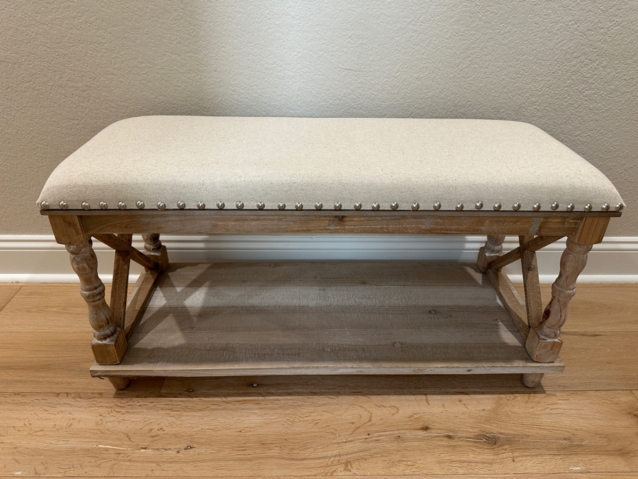 Upholstered Wooden Bench 38W X 15D X 20H