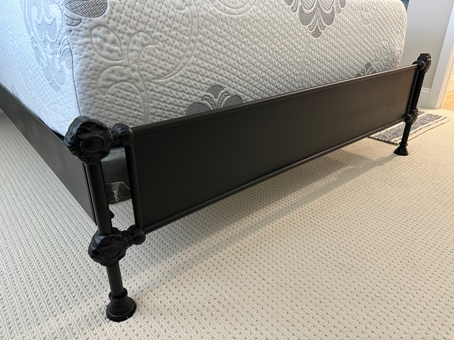 Restoration Hardware Black Metal Full Size Bed With Mattress - Bed Measures 57'W X 78'L X 54'H [Photo 5]