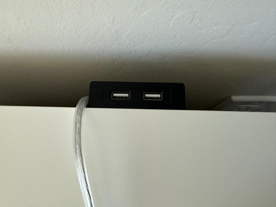 Pair Of White Contemporary Two Drawer Nightstands With USB Ports 24'W X 17'D X 26'H [Photo 6]