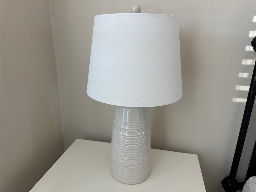 Pair Of White Ceramic Table Lamps 24'H [Photo 3]