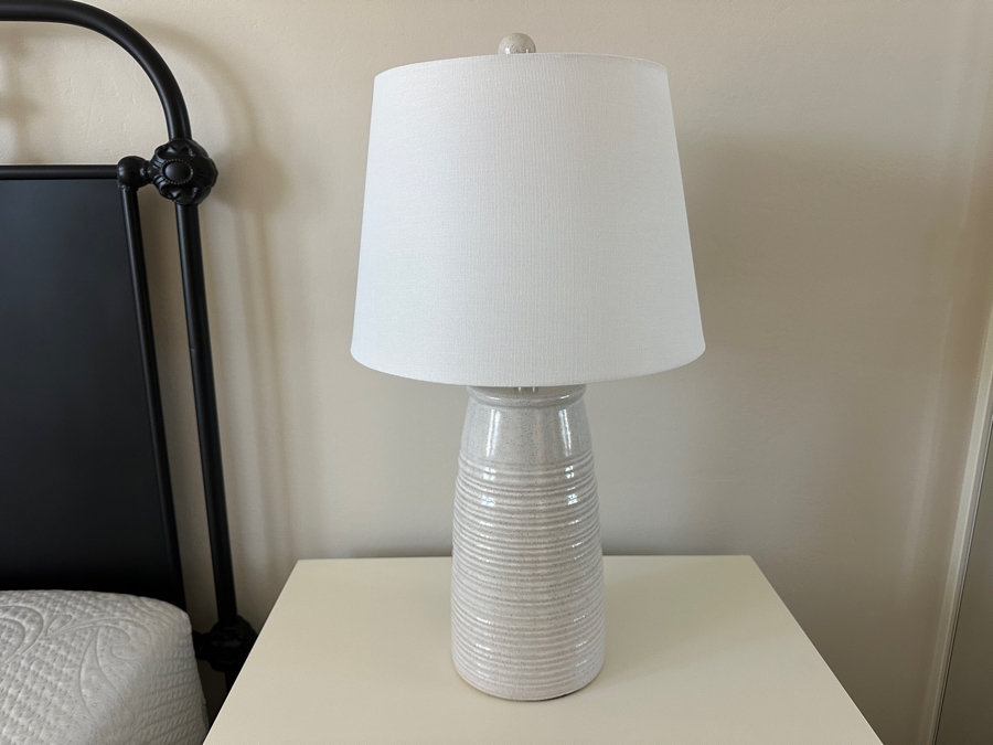 Pair Of White Ceramic Table Lamps 24'H [Photo 2]