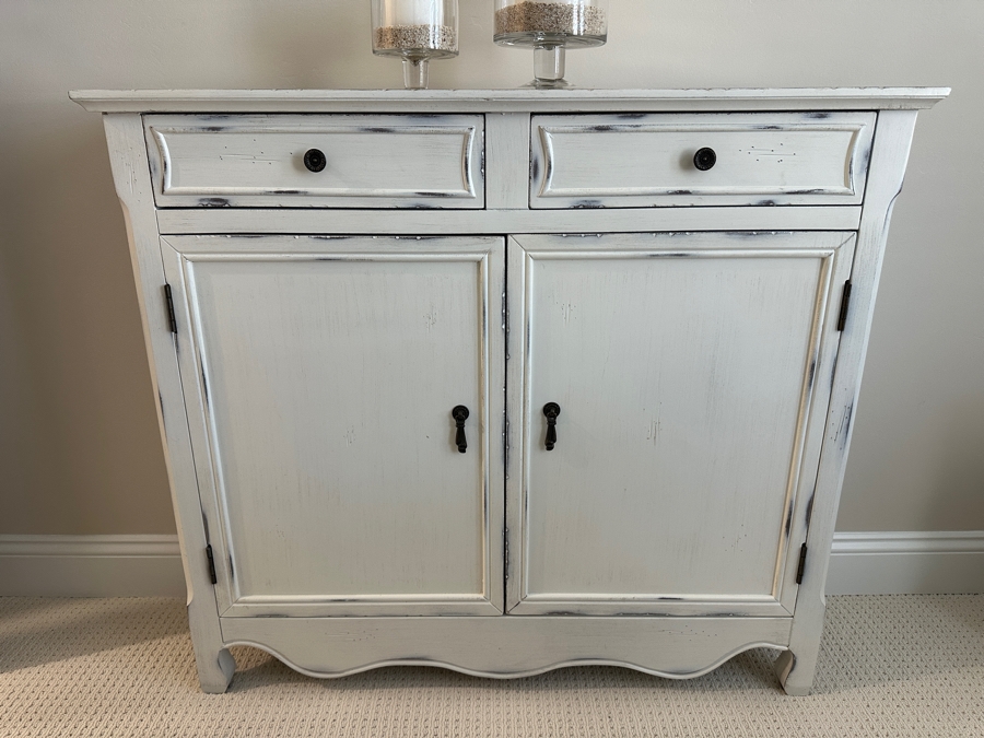 White Two Drawer Cabinet 41W X 12D X 36H [Photo 2]