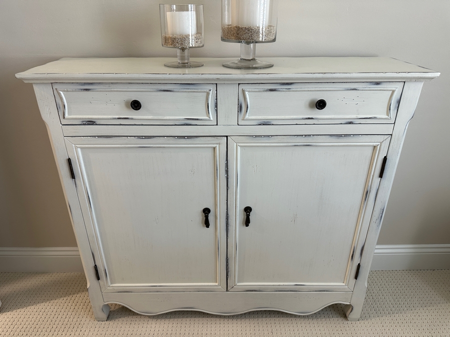 White Two Drawer Cabinet 41W X 12D X 36H [Photo 3]