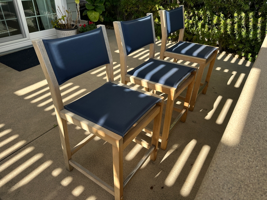 (3) HiTeak Outdoor Premier Teak Furniture Barstools 26' Seat Height Retails $1,695 [Photo 3]