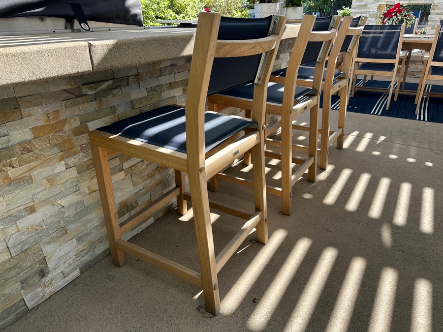 (3) HiTeak Outdoor Premier Teak Furniture Barstools 26' Seat Height Retails $1,695 [Photo 4]