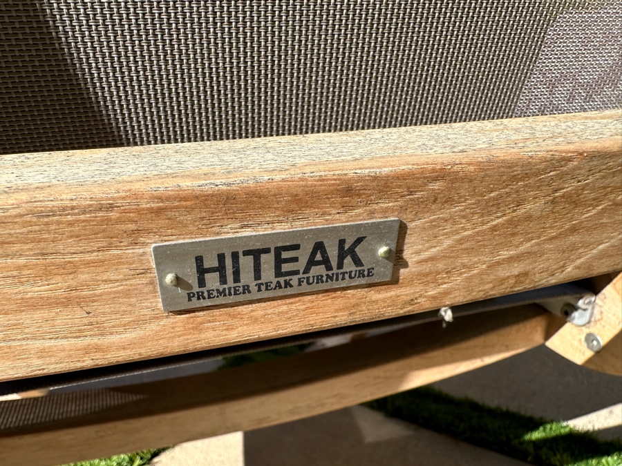 Pair Of HiTeak Outdoor Premier Teak Furniture Draper Sling Chat Chairs 26W X 34D X 32H Retails $2,046 [Photo 7]