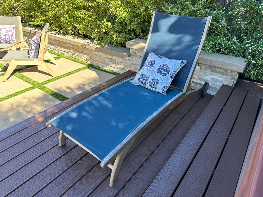 Pair Of HiTeak Outdoor Premier Teak Furniture Pearl Sunlounger Chaise Lounge Chairs Retails $2,450 [Photo 6]