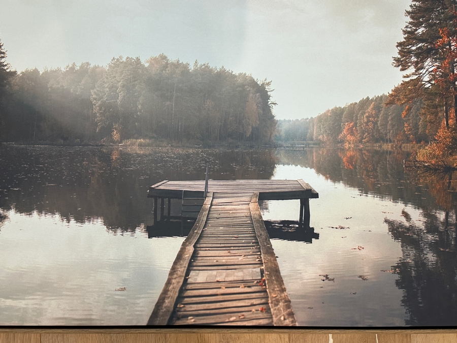 Framed Canvas Lakefront Dock Print 30.5 X 21 [Photo 2]