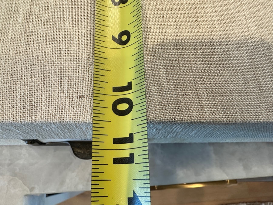 Restoration Hardware Linen Document Box in Sand with Brass-Finished Metal Fittings 15.5'W x 10.5'D x 3.25'H Retails $220 [Photo 7]