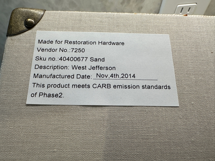 Restoration Hardware Linen Document Box in Sand with Brass-Finished Metal Fittings 15.5'W x 10.5'D x 3.25'H Retails $220 [Photo 5]