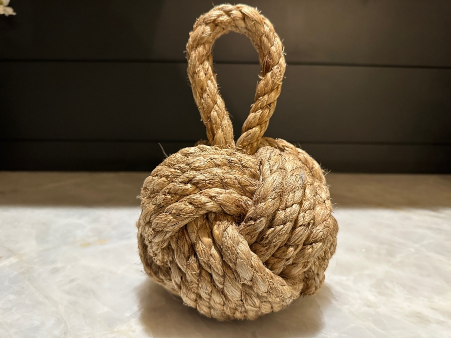 Two's Company Marseille Natural Jute Knot Door Stopper 6'W x 9'H 