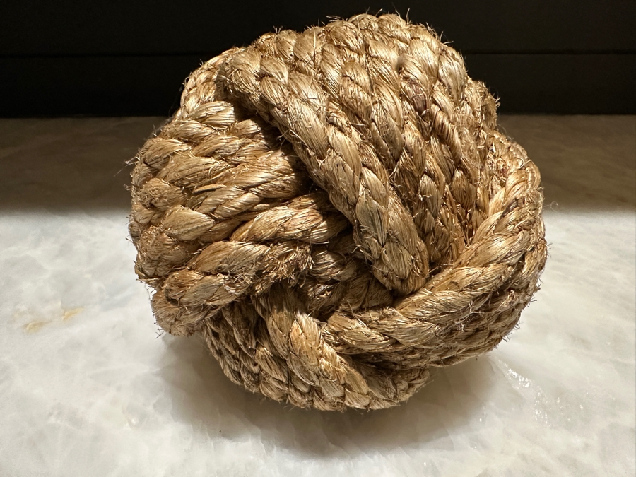 Two's Company Marseille Natural Jute Knot Door Stopper 6'W x 9'H  [Photo 3]