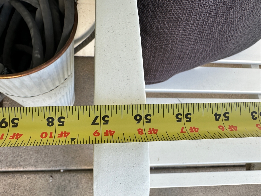 White Wooden Outdoor Bench with Pillows 57'W [Photo 3]