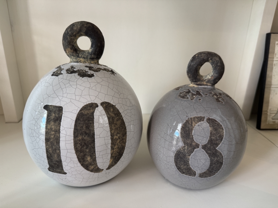 Pair of Decorative Fishing Weights 8'H and 7'H