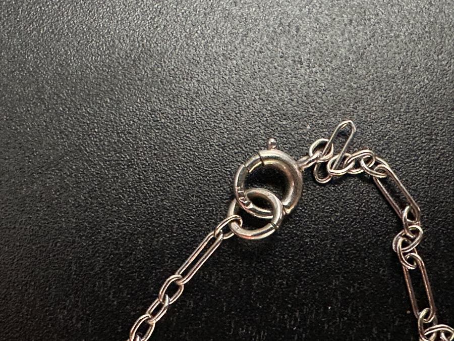 Just Added - Antique Art Deco 14k White Gold Camphor Glass Pendant With Diamond And 14k White Gold 16' Chain Necklace 5.0g Estimate $2,000 [Photo 9]