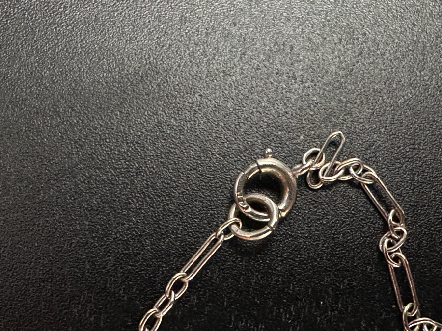 Just Added - Antique Art Deco 14k White Gold Camphor Glass Pendant With Diamond And 14k White Gold 16' Chain Necklace 5.0g Estimate $2,000 [Photo 8]