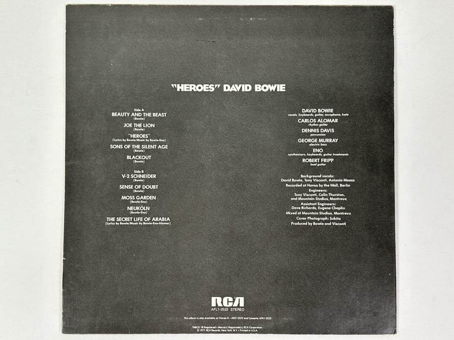 David Bowie - 'Heroes' RCA AFL1-2522 1977 Vinyl Record [Photo 2]