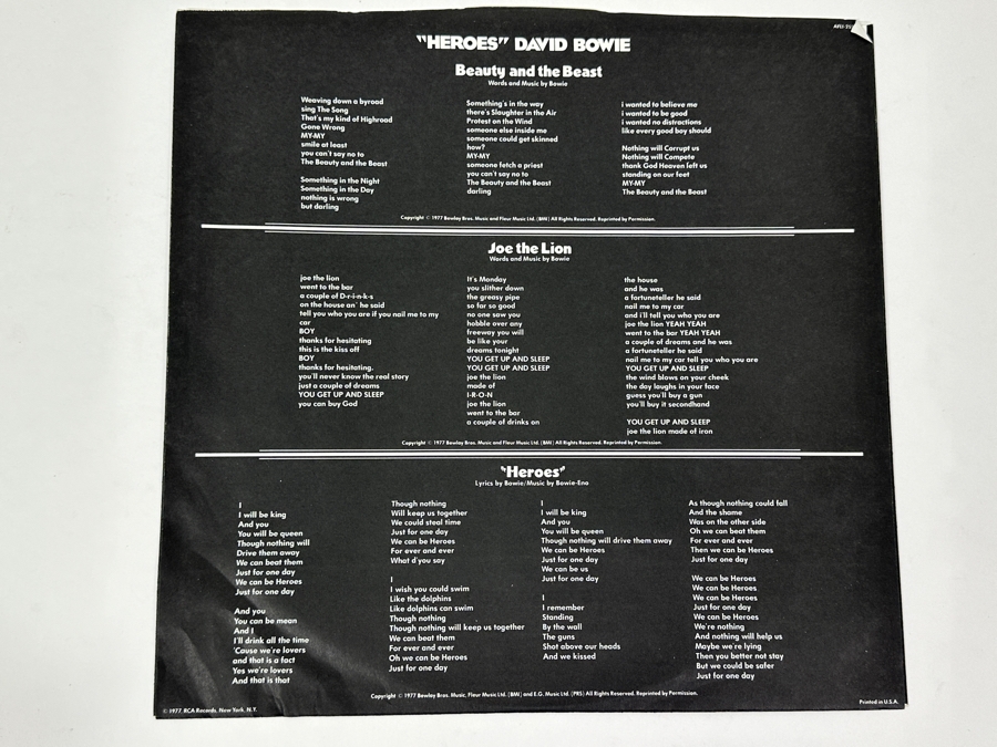 David Bowie - 'Heroes' RCA AFL1-2522 1977 Vinyl Record [Photo 8]
