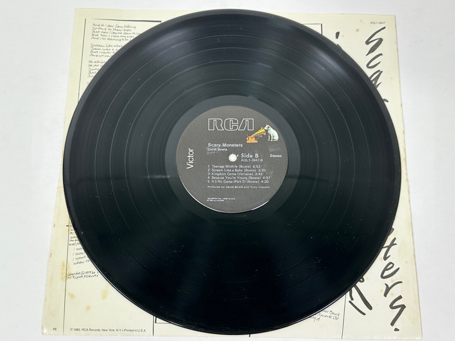 David Bowie - Scary Monsters RCA Records [ACL1-3647], 1980 Vinyl Record [Photo 5]