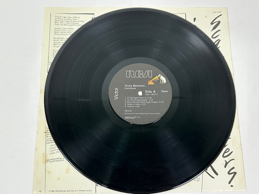 David Bowie - Scary Monsters RCA Records [ACL1-3647], 1980 Vinyl Record [Photo 3]