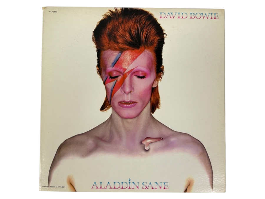David Bowie - Aladdin Sane Iconic Album Art Featuring Bowie With A Red Lightning Bolt And Red Hair RCA AYLI-3890 1980 Vinyl Record