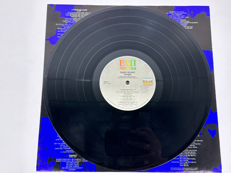 David Bowie - Tonight EMI America Records - SJ-17138 - 1984 Vinyl Record [Photo 5]