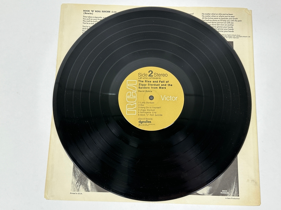 David Bowie - The Rise And Fall Of Ziggy Stardust And The Spiders From Mars, RCA Victor, LSP-4702, 1972 Vinyl Record [Photo 5]