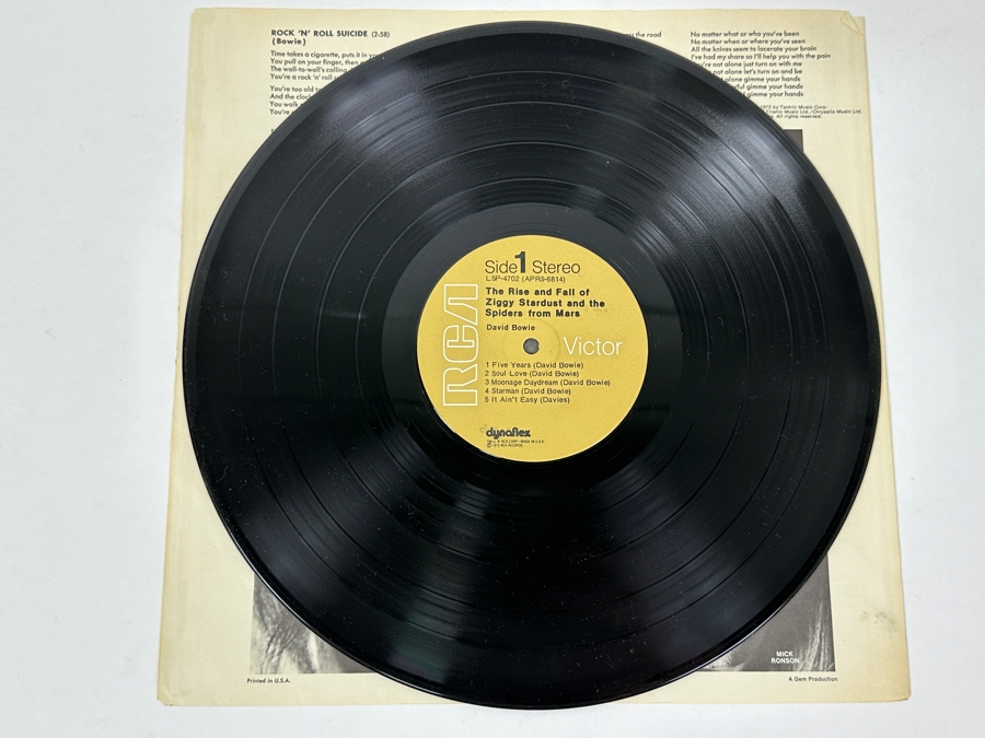David Bowie - The Rise And Fall Of Ziggy Stardust And The Spiders From Mars, RCA Victor, LSP-4702, 1972 Vinyl Record [Photo 3]