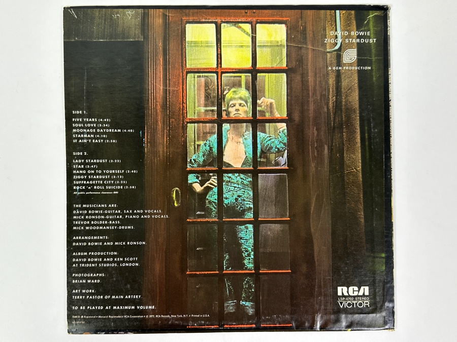 David Bowie - The Rise And Fall Of Ziggy Stardust And The Spiders From Mars, RCA Victor, LSP-4702, 1972 Vinyl Record [Photo 2]