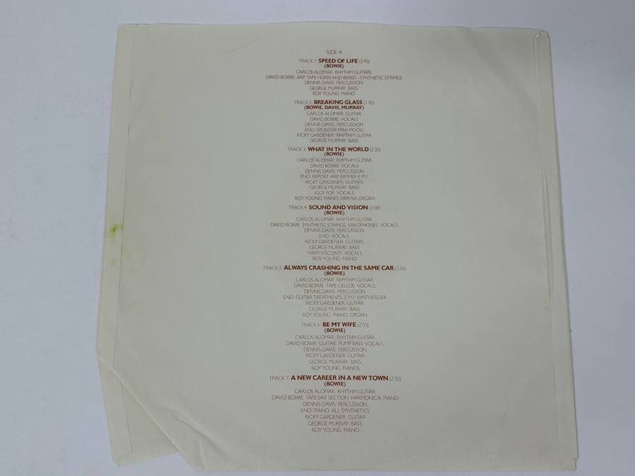 David Bowie - Low. Bowie's Iconic Profile With Blonde Hair RCA CPL1-2030 1977 Vinyl Record [Photo 5]