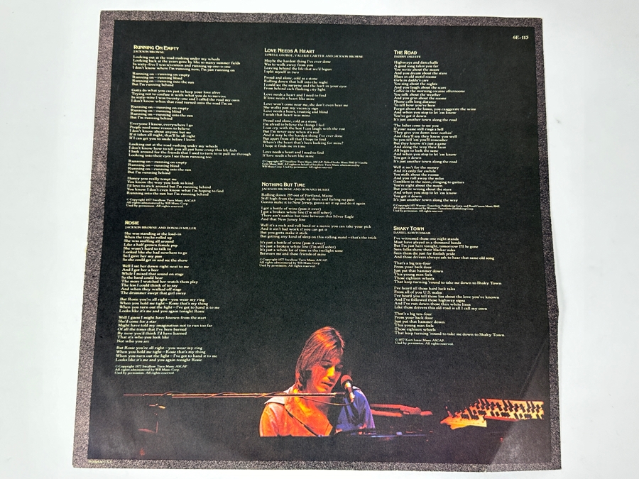 Jackson Browne-Running On Empty Asylum Records 6E-112 1977 Vinyl Record [Photo 6]