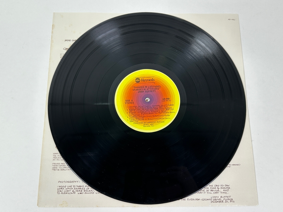 Jimmy Buffett - Changes In Latitudes - Changes In Attitudes ABC Records AB-990 1977 Vinyl Record [Photo 4]