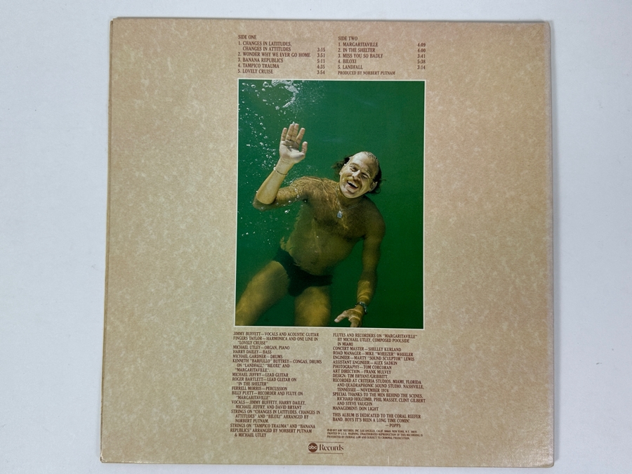 Jimmy Buffett - Changes In Latitudes - Changes In Attitudes ABC Records AB-990 1977 Vinyl Record [Photo 3]