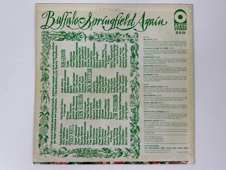 Buffalo Springfield - Again, The Second Album From This Legendary Band, Released On ATCO SD33-226 In The Psychedelic Year Of 1967. This Is A Highly Sought-After Vinyl Record [Photo 2]