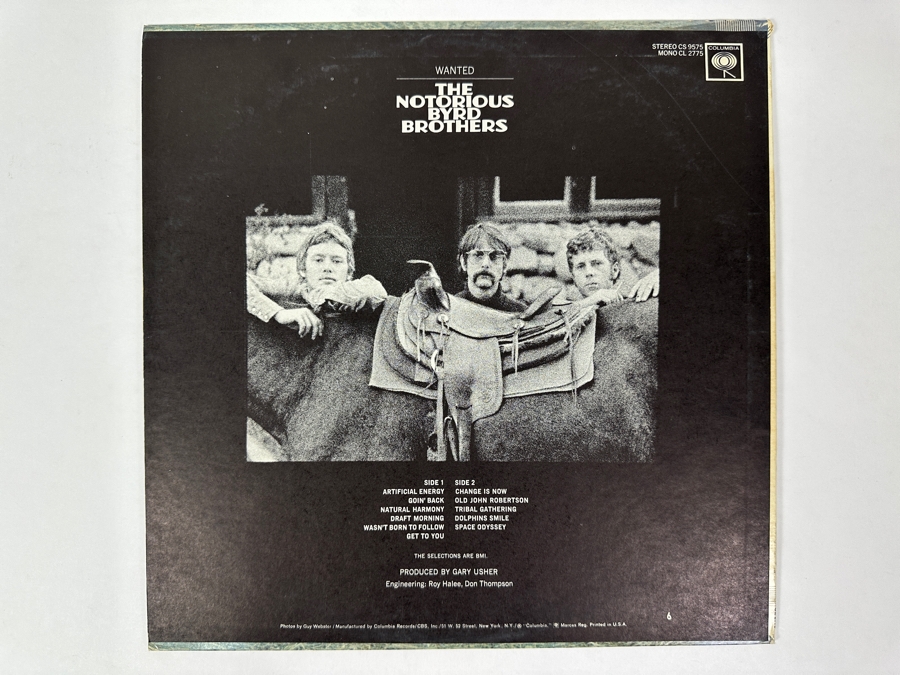 THE BYRDS - THE NOTORIOUS BYRD BROTHERS. COLUMBIA. CL 2775. 1968. Vinyl Record [Photo 2]