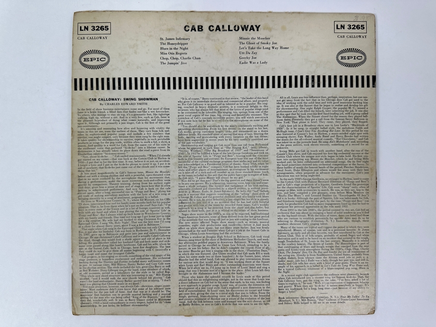 Cab Calloway - Cab Calloway - Epic LN 3265 1956 Vinyl Record [Photo 2]