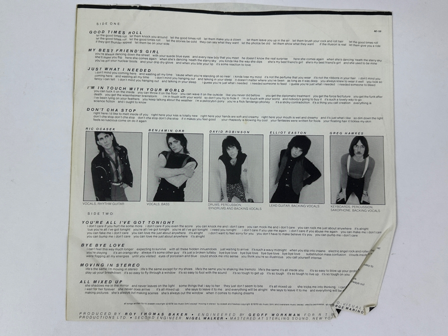 The Cars - The Cars, Elektra 6E-135, 1978 Vinyl Record [Photo 5]