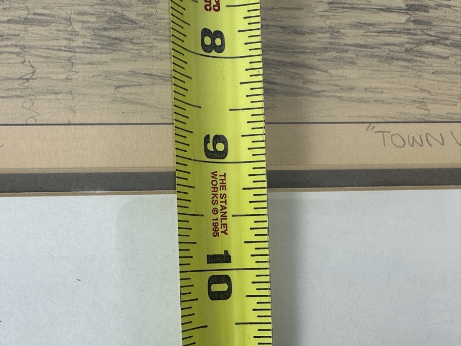 Just Added - G. S. Hill Hand Signed Hand-Colored Pencil Limited Edition Print Titled 'Town View' 13 x 9 Framed 18.5 X 14.5 [Photo 13]