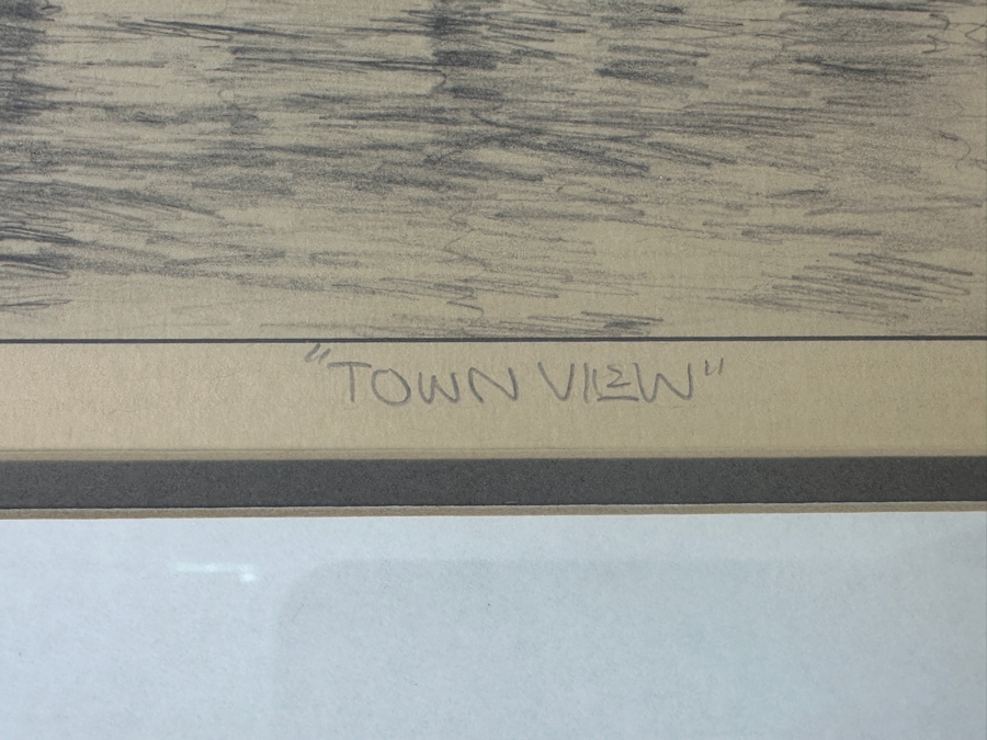 Just Added - G. S. Hill Hand Signed Hand-Colored Pencil Limited Edition Print Titled 'Town View' 13 x 9 Framed 18.5 X 14.5 [Photo 9]