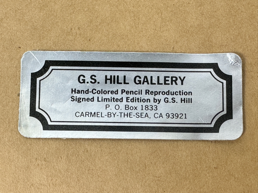 Just Added - G. S. Hill Hand Signed Hand-Colored Pencil Limited Edition Print Titled 'Town View' 13 x 9 Framed 18.5 X 14.5 [Photo 16]