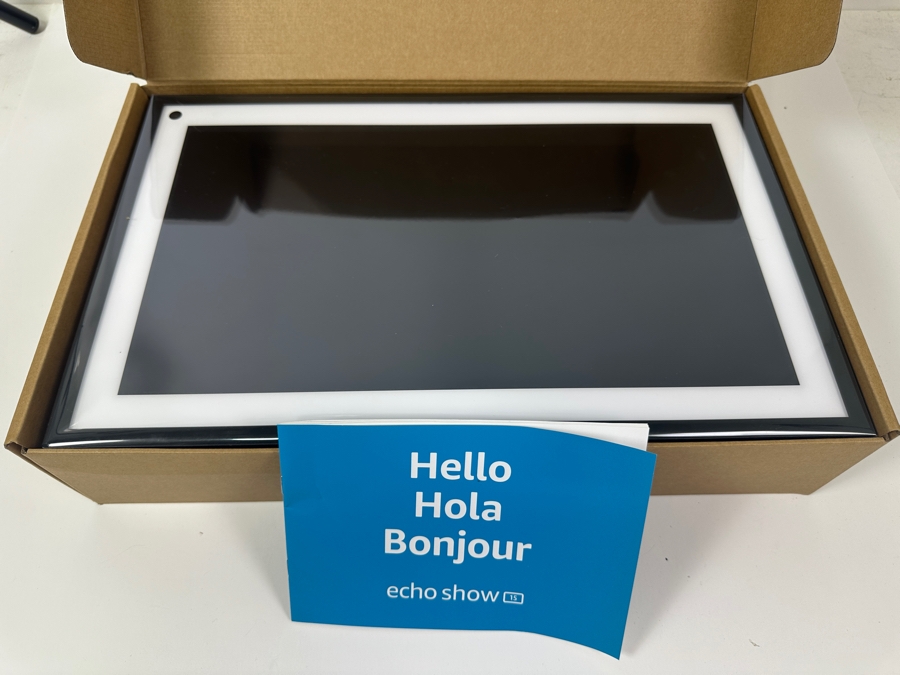 Just Added - New Echo Show Device With A Black Screen And White Bezel 16 X 10 [Photo 3]