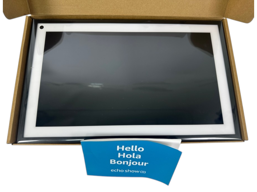 Just Added - New Echo Show Device With A Black Screen And White Bezel 16 X 10
