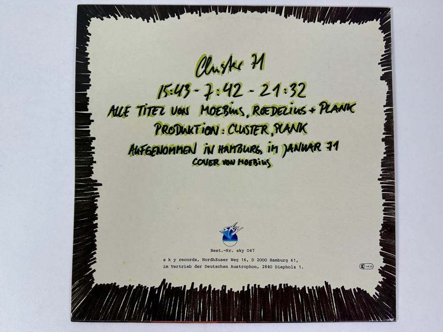Cluster - 71, Sky Records (Germany) Sky 047 Vinyl Record [Photo 2]