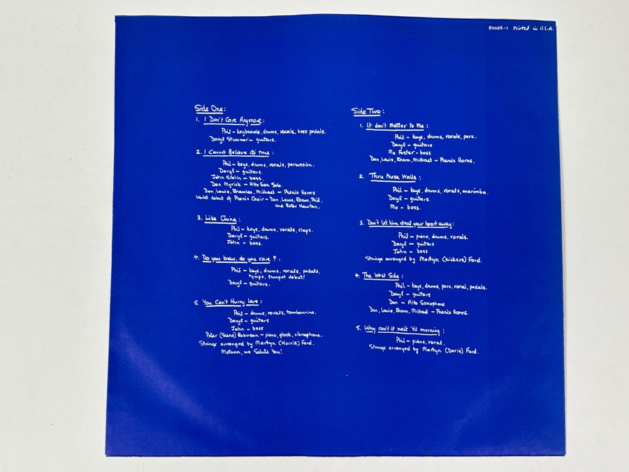 Phil Collins - Hello, I Must Be Going! Atlantic 80035-1 1982 Vinyl Record [Photo 7]