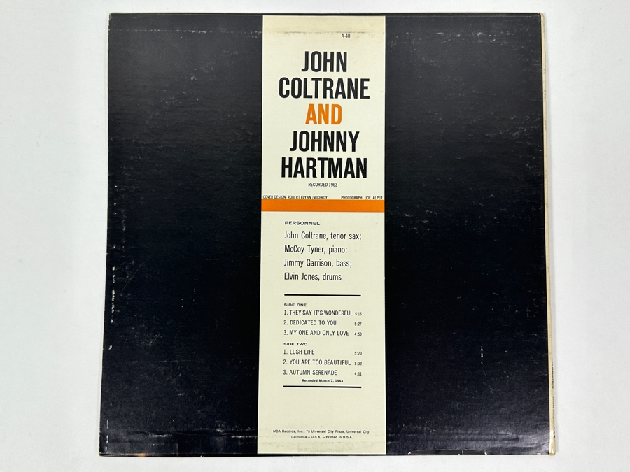 John Coltrane And Johnny Hartman - John Coltrane And Johnny Hartman, MCA Impulse!, 29013, 1980. Vinyl Record [Photo 2]