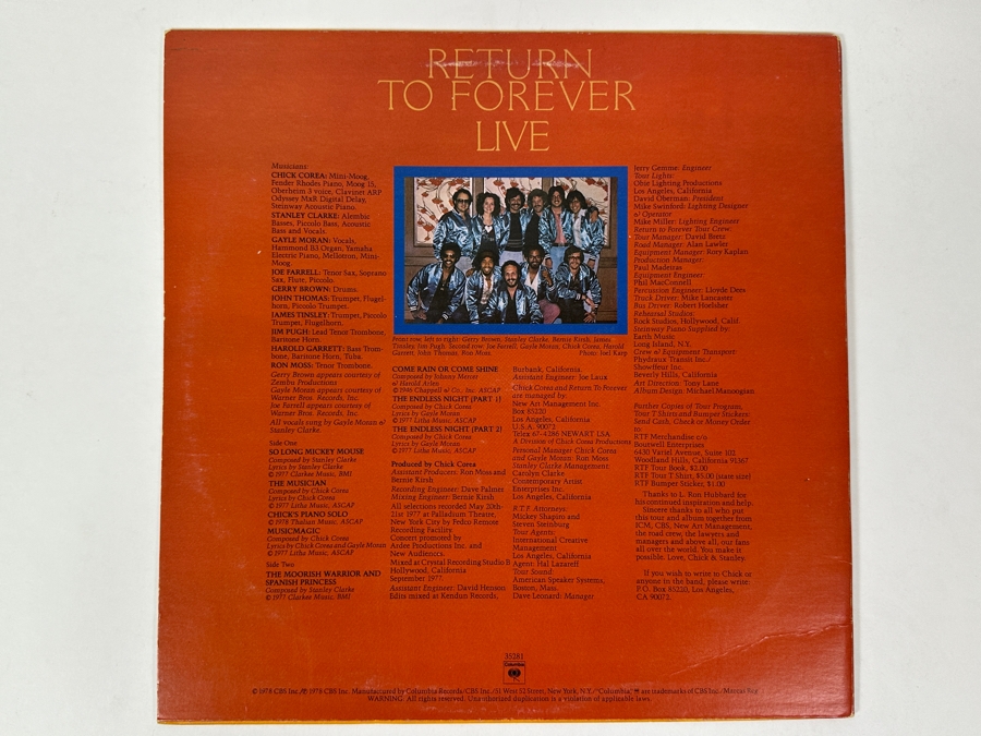 Return To Forever - Live Columbia Records Vinyl Record [Photo 3]