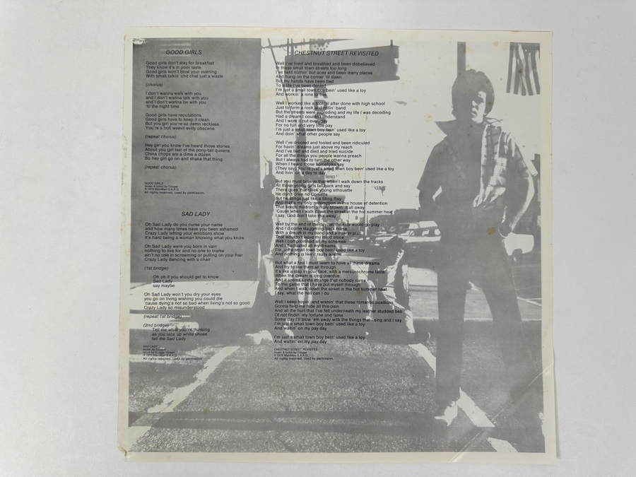 Johnny Cougar - Chestnut Street Incident - MCA Records MCA-2225 1976 Vinyl Record [Photo 6]