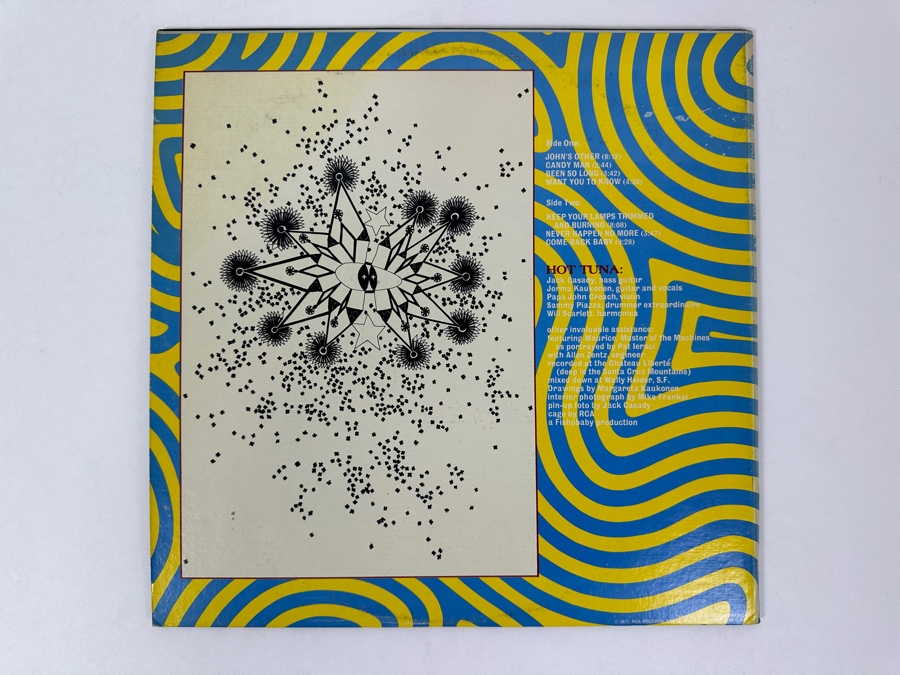 Hot Tuna - Hot Tuna, A Classic Release Known For Its Distinctive Psychedelic Artwork. RCA Victor LSP-4353 1970 Vinyl Record [Photo 3]